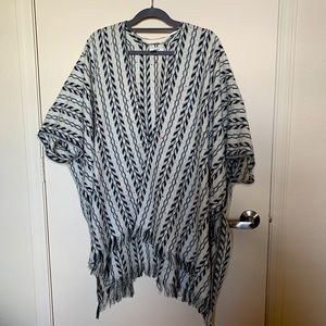 White and rainbow shawl